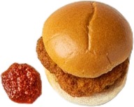 a hamburger with a small piece of meat on it.jpg